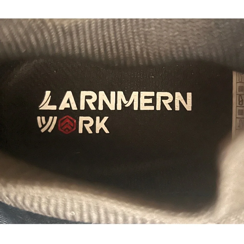 Larnmern Work Steel Toe Safety Shoes Black Knit‎ Slip On Air Cushion Sneakers
